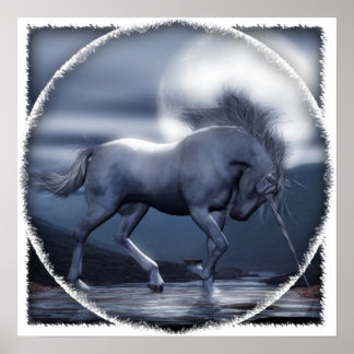Unicorn Måne Poster