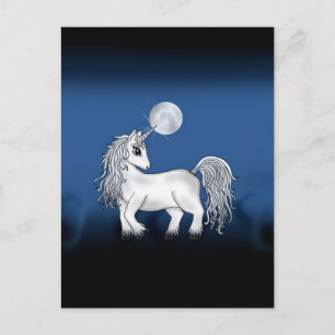 Unicorn Måne Vykort