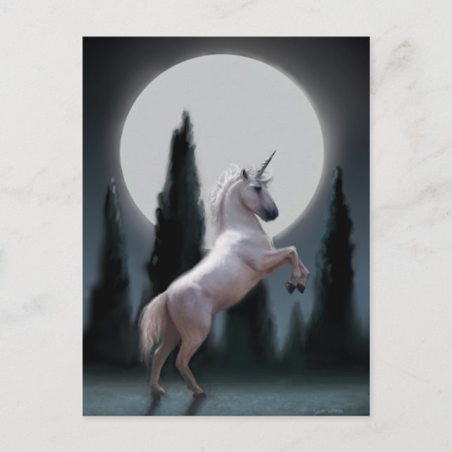 Unicorn Måne Vykort (Framsida)