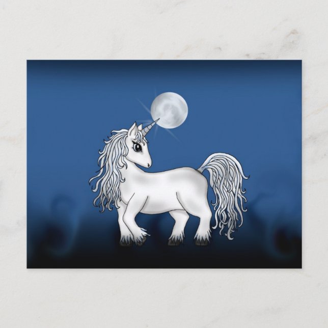 Unicorn Måne Vykort (Framsida)