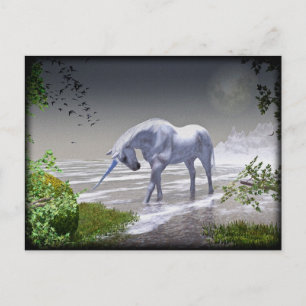 Unicorn Måne Vykort