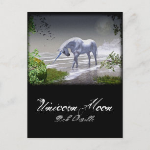 Unicorn Måne Vykort
