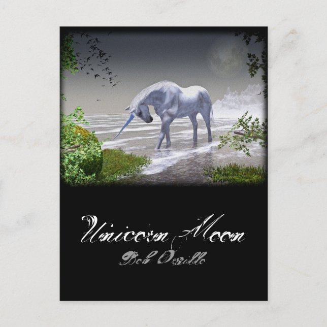 Unicorn Måne Vykort (Framsida)