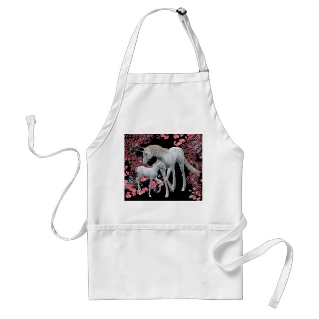 Unicorn Mare and Baby Fantasy Apron Förkläde (Framsidan)