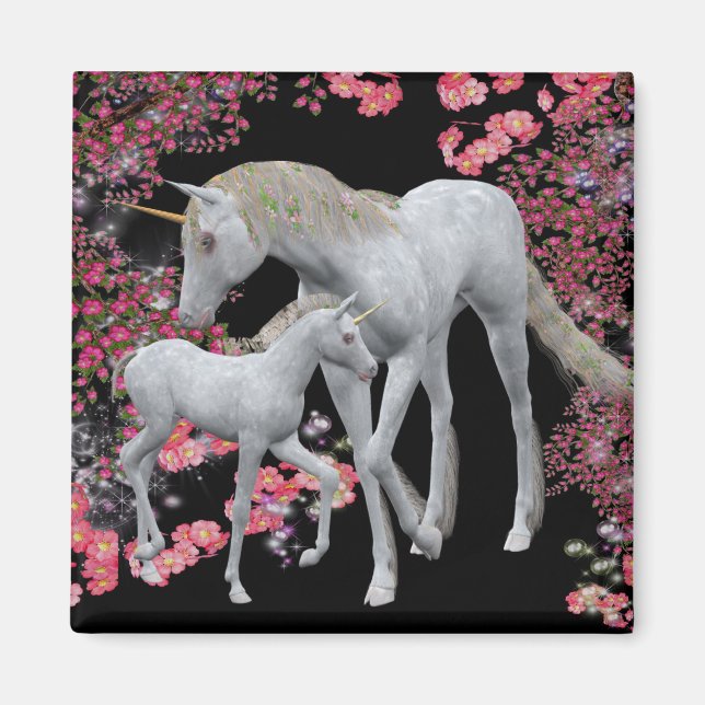 Unicorn Mare and Foal Fantasy Magnet (Framsidan)