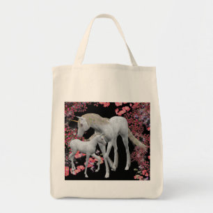 Unicorn Mare and Foal Fantasy Tote Bag Tygkasse
