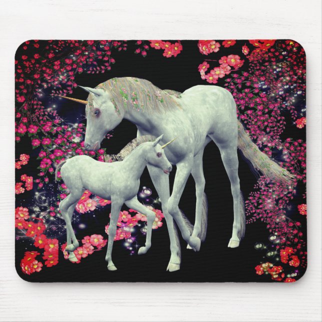 Unicorn Mare Foal Fantasy Art Musmatta (Framsidan)