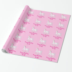 Unicorn med anpassade för daisyfödelsedagnamn presentpapper
