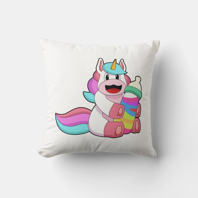 Unicorn med Baby flaska.PNG Kudde (Framsida)