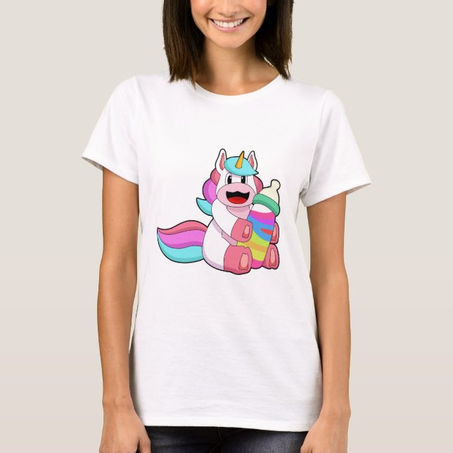 Unicorn med Baby flaska.PNG T Shirt (Framsida)