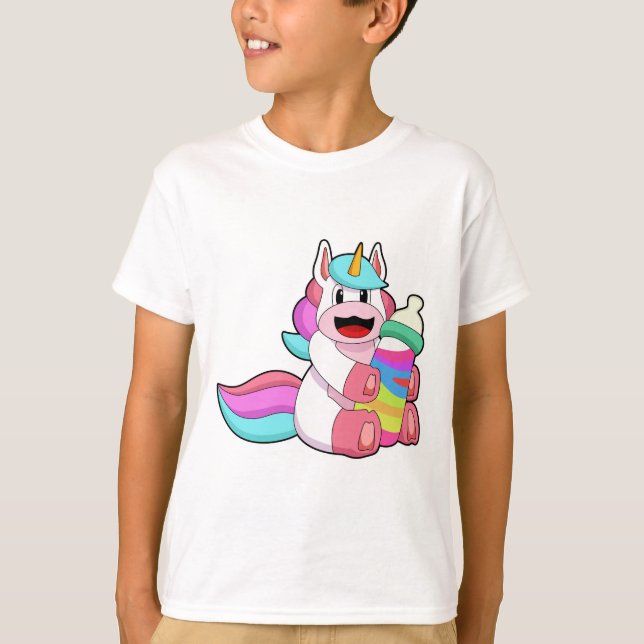 Unicorn med Baby flaska.PNG T Shirt (Framsida)