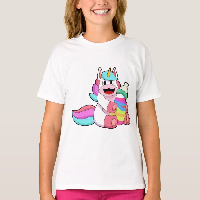 Unicorn med Baby flaska.PNG T Shirt (Framsida)