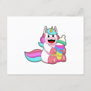 Unicorn med Baby flaska.PNG Vykort