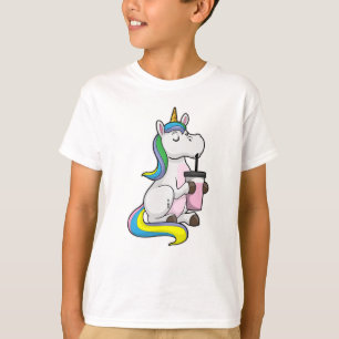 Unicorn med Bubble Tea T Shirt