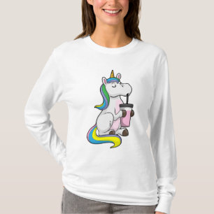 Unicorn med Bubble Tea T Shirt