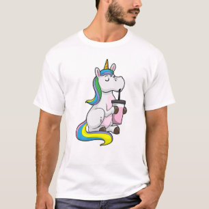 Unicorn med Bubble Tea T Shirt