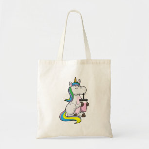 Unicorn med Bubble Tea Tygkasse