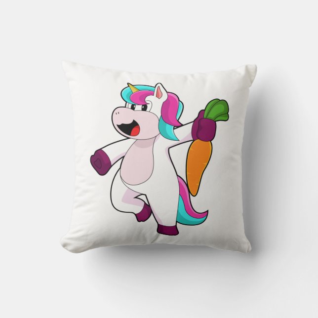 Unicorn med Carrot Kudde (Framsida)