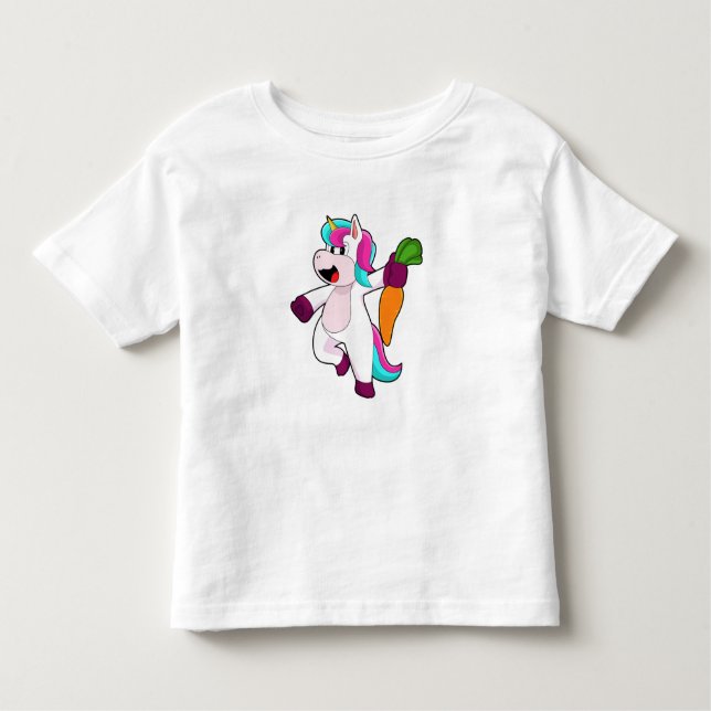 Unicorn med Carrot T Shirt (Framsida)