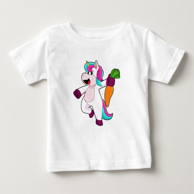 Unicorn med Carrot T Shirt (Framsida)