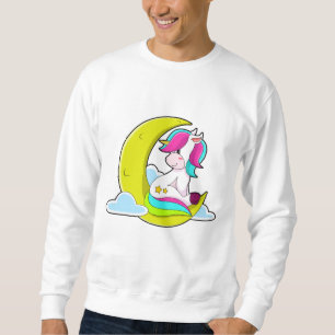 Unicorn med Clouds & Måne Lång Ärmad Tröja