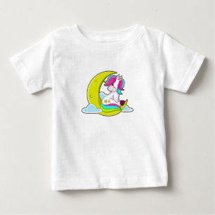 Unicorn med Clouds & Måne T Shirt