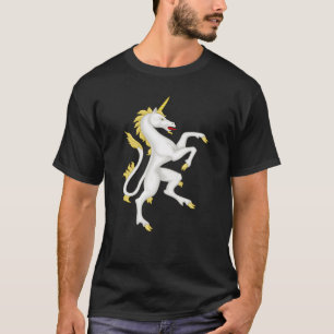 Unicorn med den guld- hornen och tail.en t-shirt