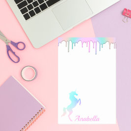 Unicorn med det anpassade namnet Rainbow HoloGraph Post-it Block