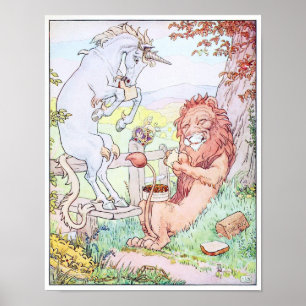 Unicorn med en Lejon Poster