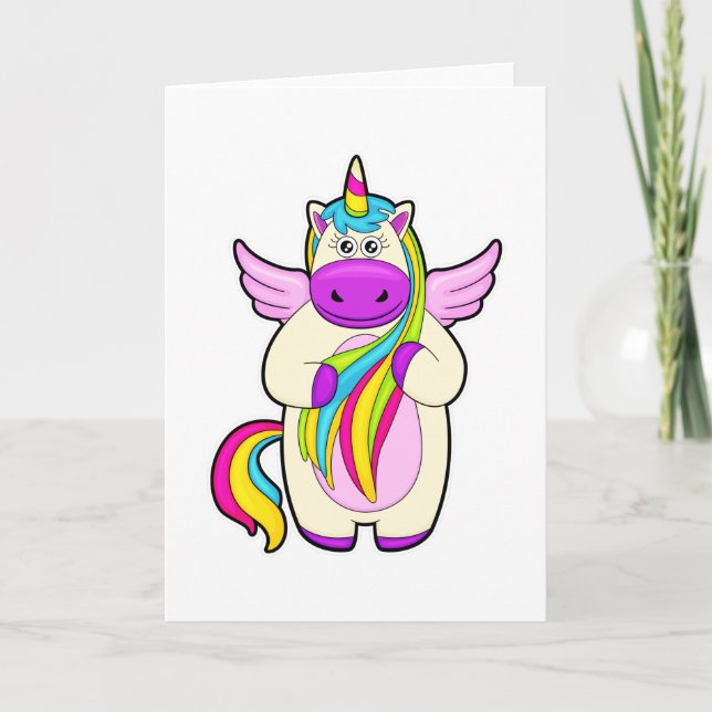 Unicorn med färgade hårar kort (Framsida)