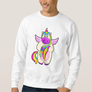 Unicorn med färgade hårar lång ärmad tröja