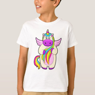 Unicorn med färgade hårar t shirt