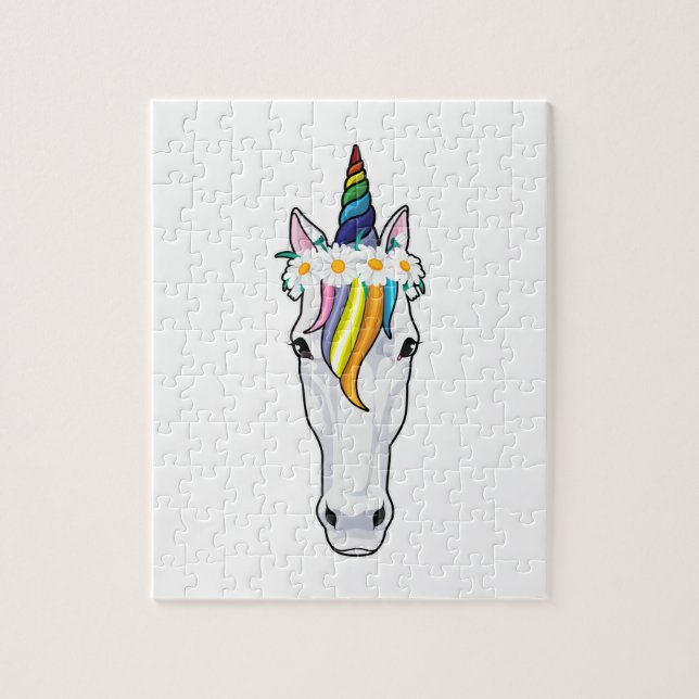 Unicorn med Flowers Pussel (Vertikal)