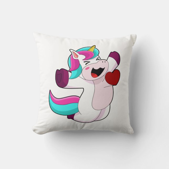 Unicorn med hjärta kudde (Framsida)