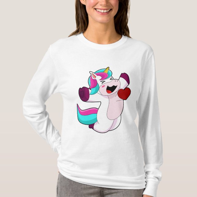 Unicorn med hjärta t shirt (Framsida)