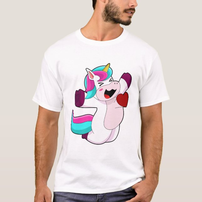 Unicorn med hjärta t shirt (Framsida)