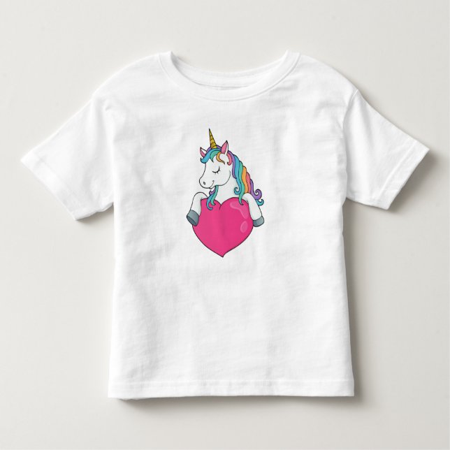 Unicorn med hjärta t shirt (Framsida)