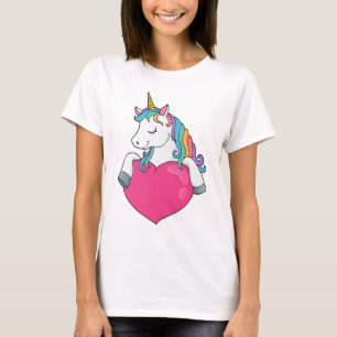 Unicorn med hjärta t shirt