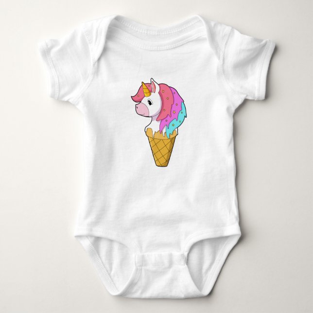 Unicorn med Ice-grädde T Shirt (Framsida)