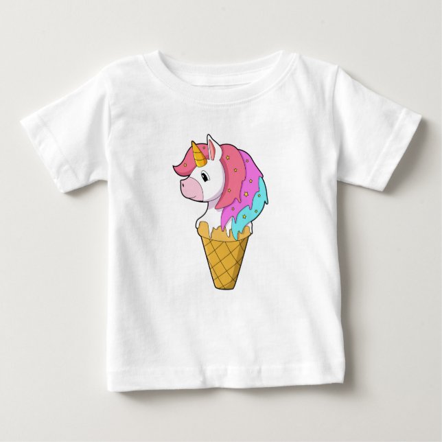 Unicorn med Ice-grädde T Shirt (Framsida)