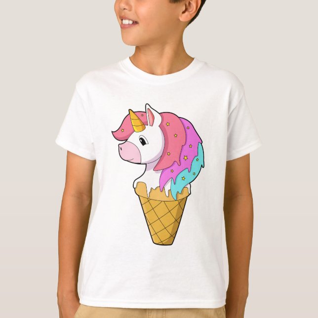 Unicorn med Ice-grädde T Shirt (Framsida)