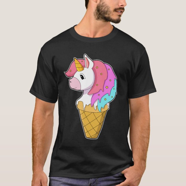 Unicorn med Ice-grädde T Shirt (Framsida)
