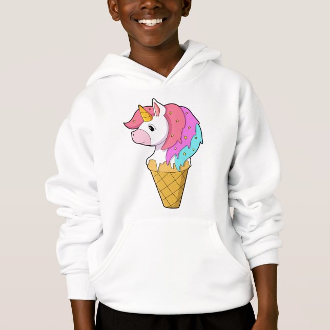 Unicorn med Ice-grädde T Shirt (Framsida)