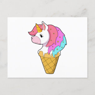 Unicorn med Ice-grädde Vykort
