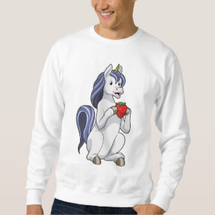 Unicorn med jordgubbsfrukt lång ärmad tröja