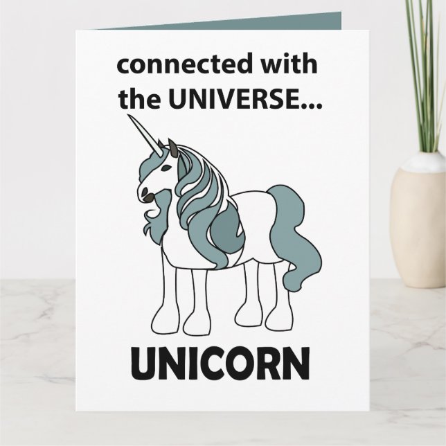 Unicorn med koppling till den enhetliga majsen kort (Framsida)