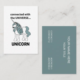 Unicorn med koppling till den enhetliga majsen visitkort