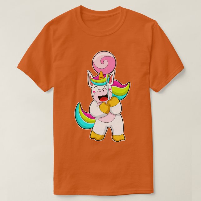Unicorn med Lollipop T Shirt (Design framsida)
