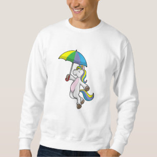 Unicorn med Parbrella Lång Ärmad Tröja