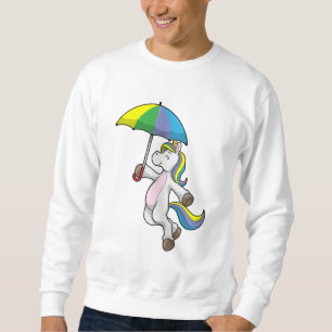 Unicorn med Parbrella Lång Ärmad Tröja